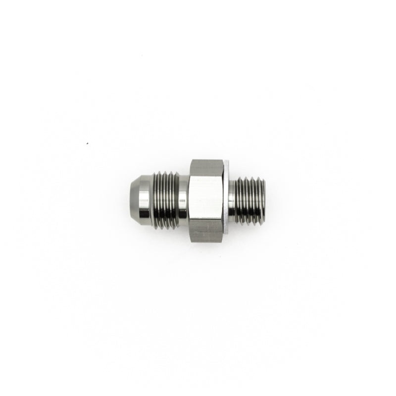 DeatschWerks 6AN Male Flare to M12 X 1.5 Male Metric Adapter (Incl Washer) – Anodized Matte Black