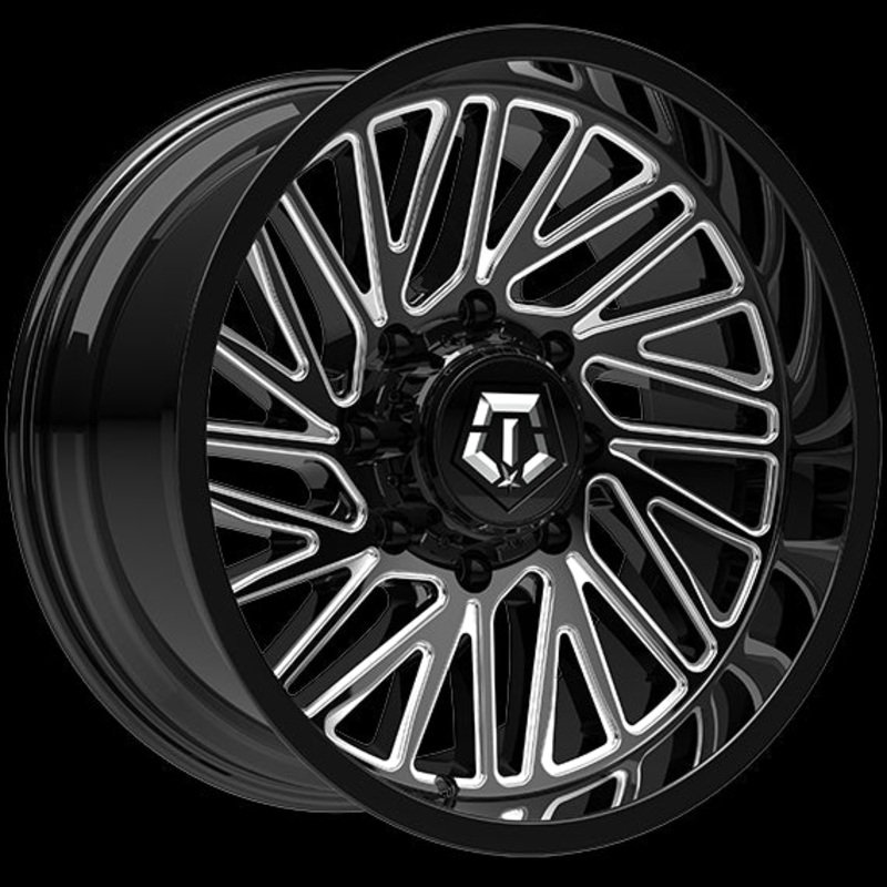 TIS Wheels 553 22×10.0 8×180 ET-12 124.3 Gloss Black – Milled Edge