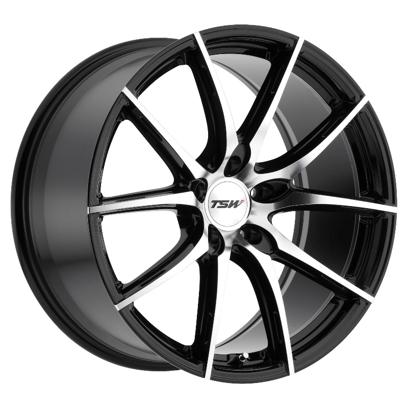TSW SPRINT 19X8.5 5X108 ET40 72.1 GLOSS BLACK W/ MIRROR CUT FACE