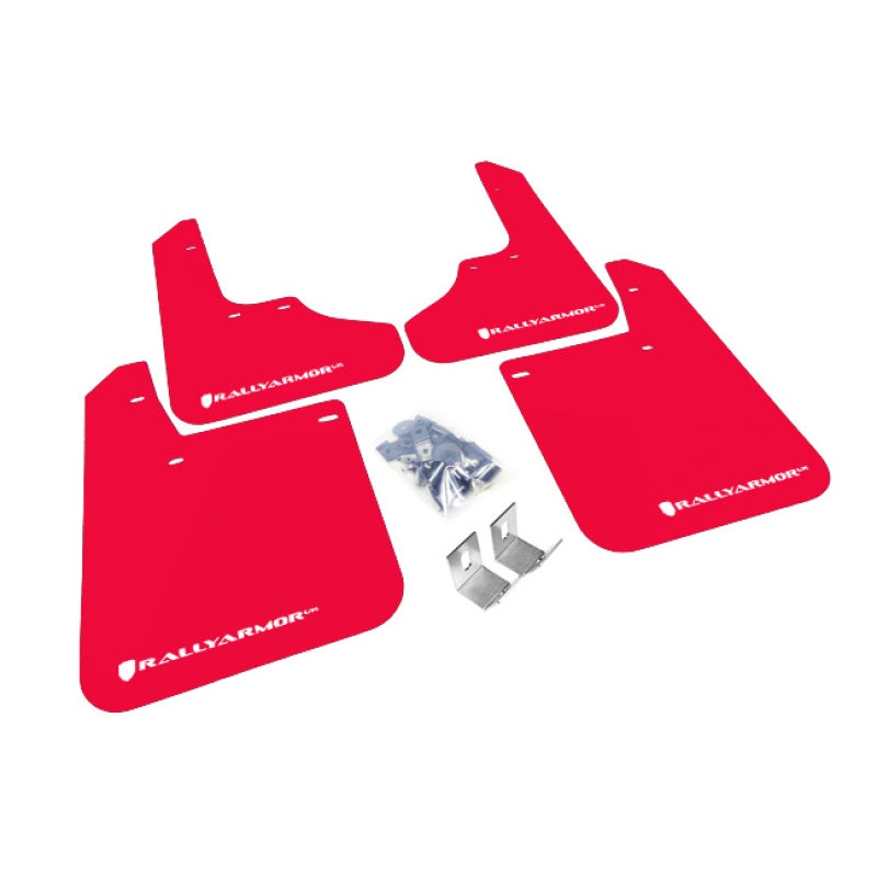 Rally Armor 93-01 Subaru Impreza RS Red UR Mud Flap w/ White Logo