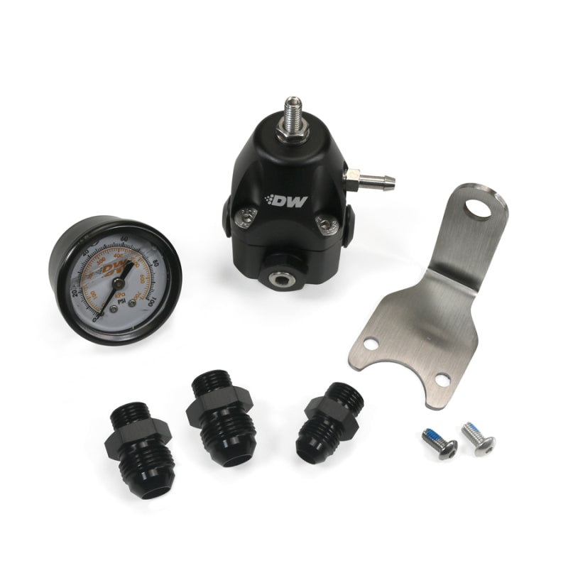 DeatschWerks DWR1000C AFPR + Pressure Gauge + 6AN & 8AN fittings – Anodized Black