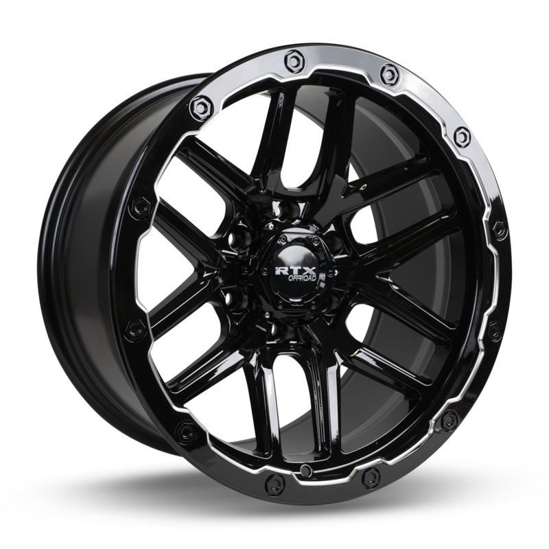 RTX Volcano 18×9.5 6×139.7 ET-10 106.1 Gloss Black Milled Edge | 082978