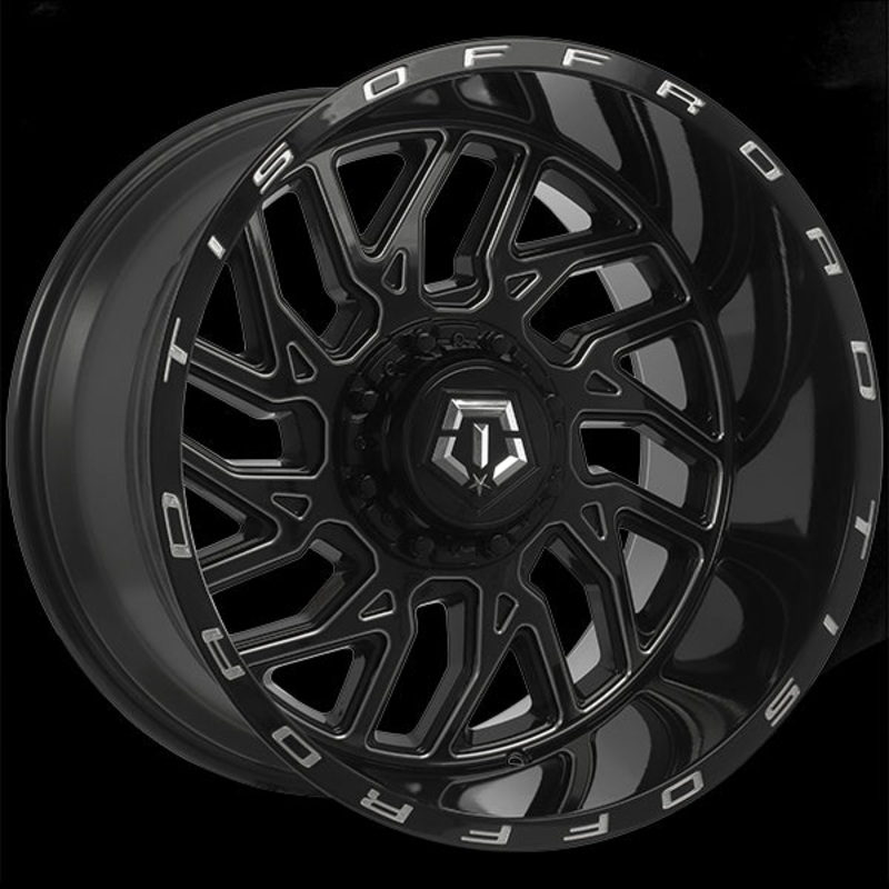 TIS Wheels 544 20×12.0 6×135/6×139.7 ET-44 108.1 Gloss Black – Milled Edge