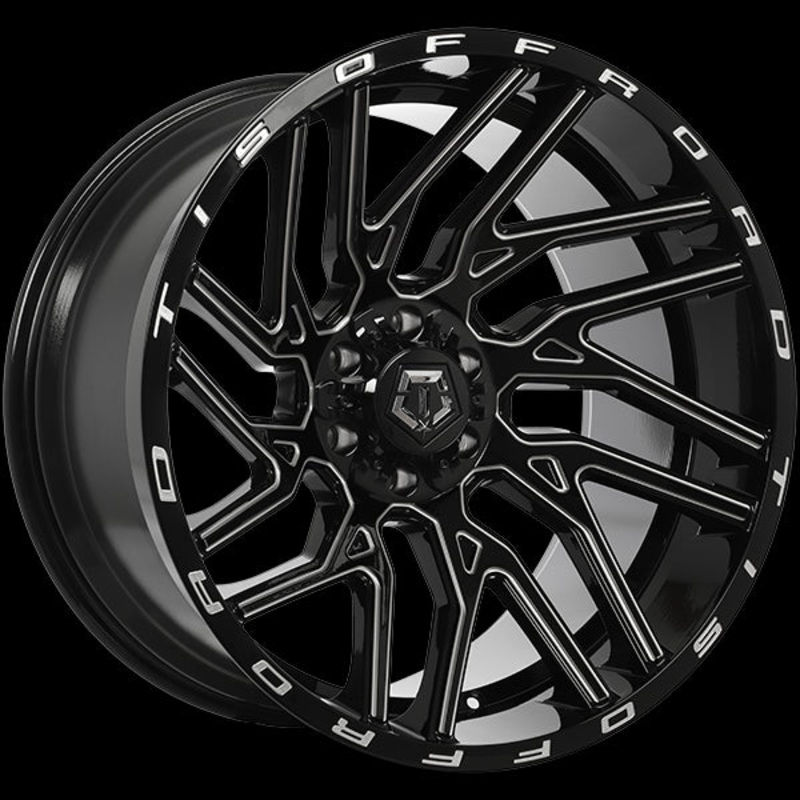 TIS Wheels 554 22×12.0 6×135/6×139.7 ET-44 108.1 Gloss Black – Milled Edge