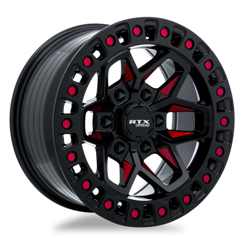 RTX Zion 20×9 5×127 ET-15 71.5 Black Milled Red | 083029