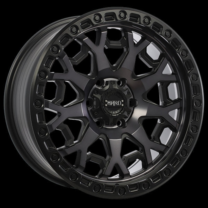 Ruffino HARD MIDNIGHT 17×9.0 5×127 ET0 71.5 Satin Black – Machined Face – Smoked Clear