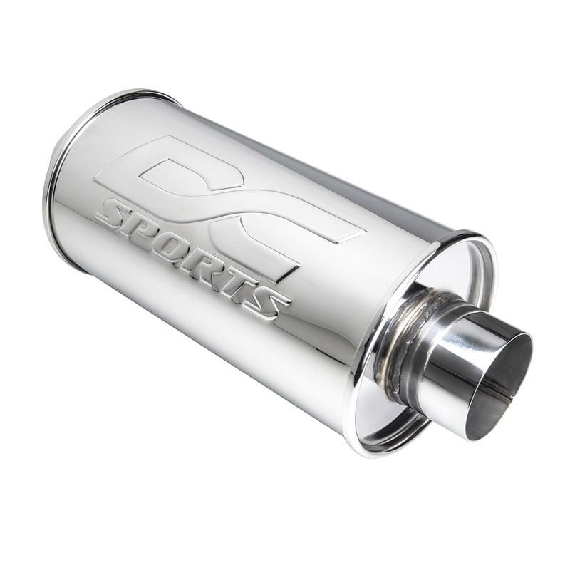 DC Sports Universal Round Muffler 2.5″ Inlet 2.5″ Outlet