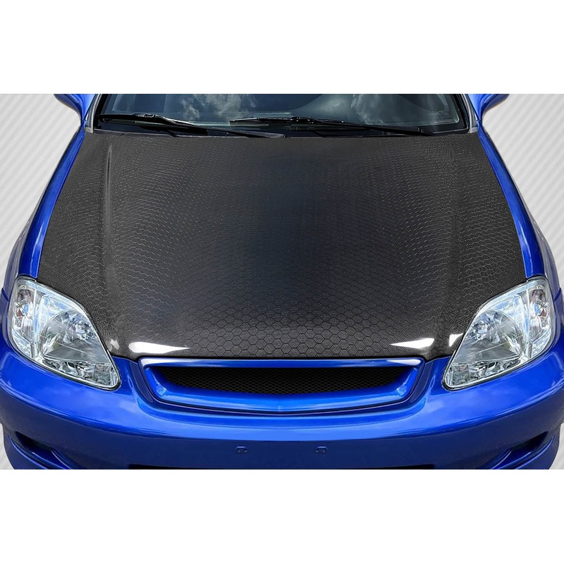 1999-2000 Honda Civic Carbon Creations Geo6ix Dritech OEM Look Hood – 1 Piece