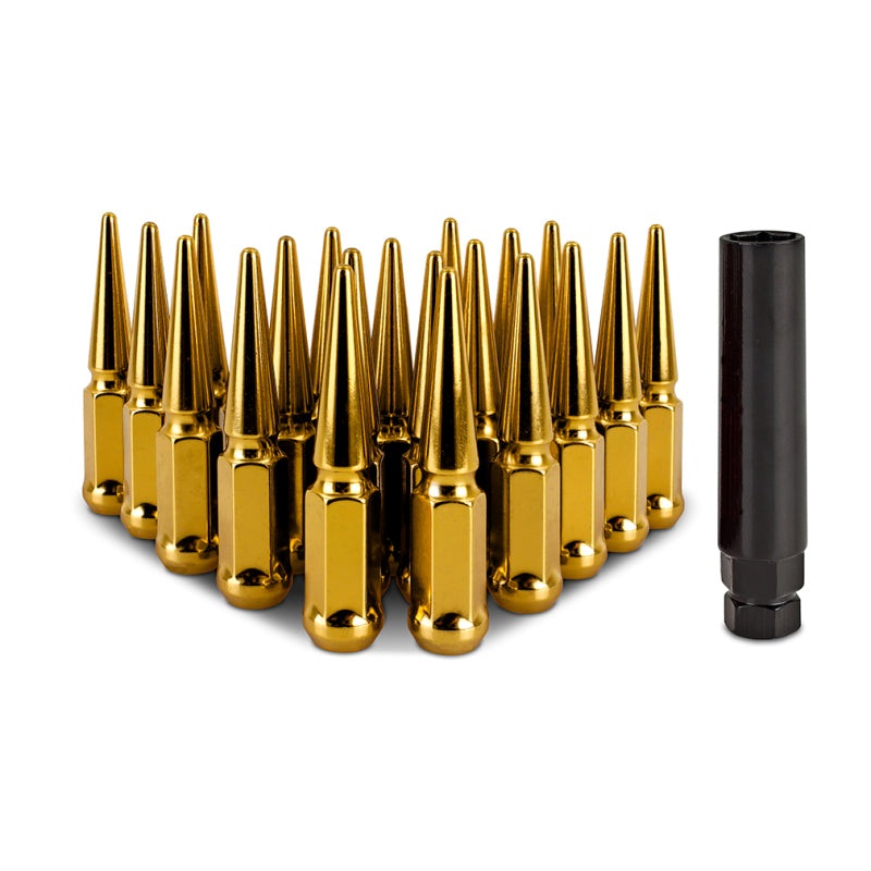 Mishimoto Steel Spiked Lug Nuts M12x1.5 20pc Set – Gold