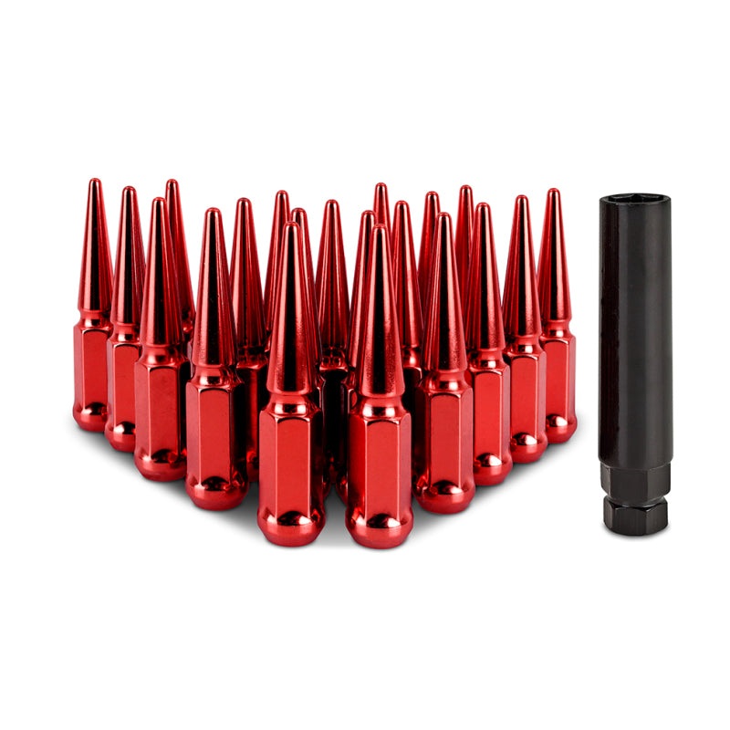 Mishimoto Steel Spiked Lug Nuts M12x1.5 20pc Set – Red