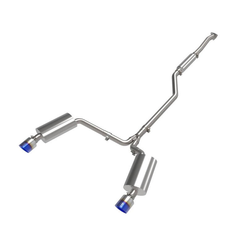 aFe 09-14 Acura TSX L4 2.4L Takeda 2-1/2in to 2-1/4in 304 SS Cat-Back Exhaust System w/BlueFlame Tip