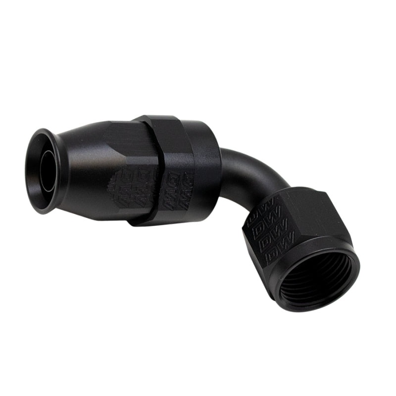 DeatschWerks 8AN Female Swivel 90-Degree Hose End PTFE (Incl 1 Olive Insert) – Anodized Matte Black