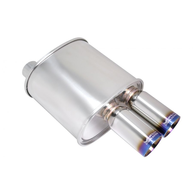 Megan Racing Universal Exhaust F-RT Dual Burnt Tip Muffler – MR-MU-FRT-2-VO