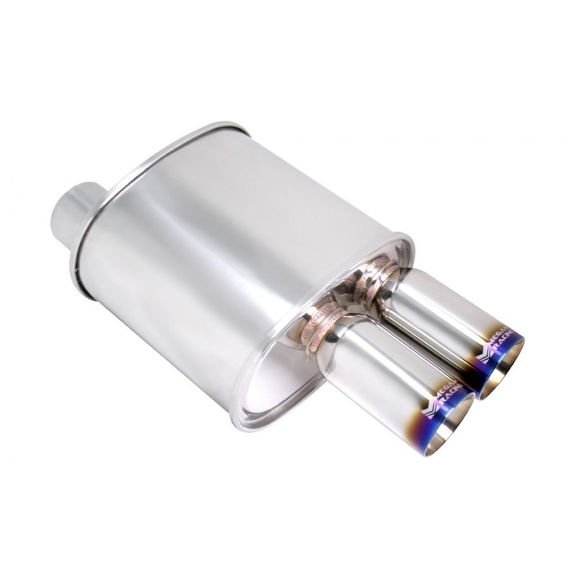 Megan Racing Universal Exhaust F-RT Turbo Dual Burnt Tip Muffler – MR-MU-FRT-2T-VO
