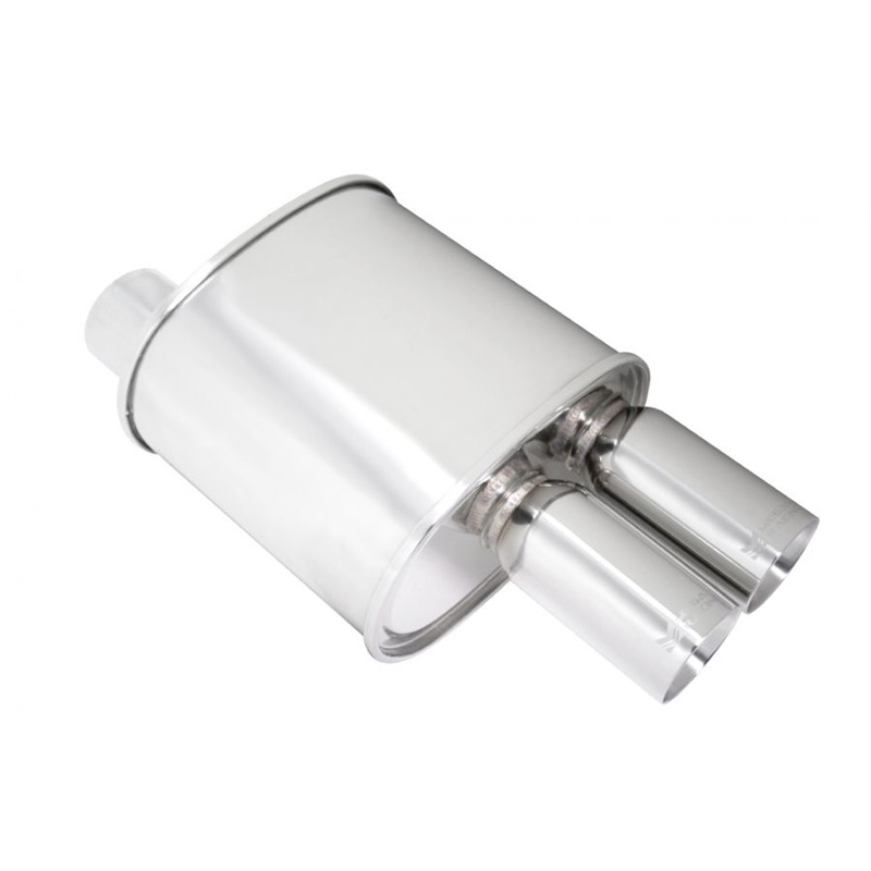 Megan Racing Universal Exhaust F-RT Turbo Dual Tip Muffler – MR-MU-FRT-2T