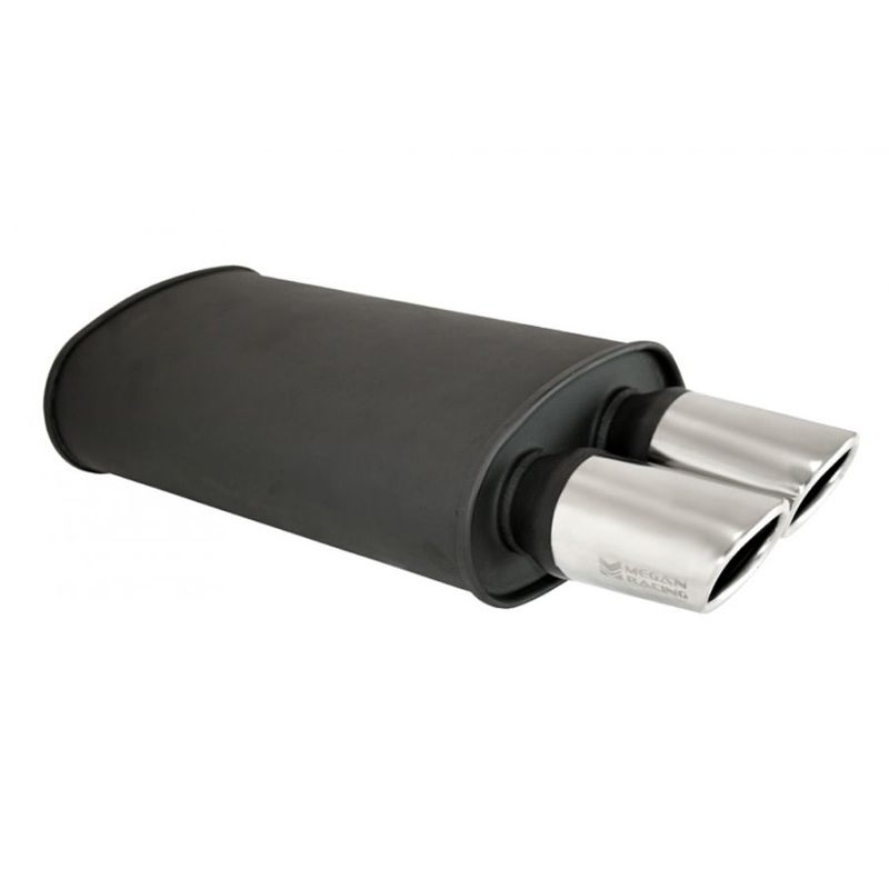 Megan Racing Universal Exhaust O-VA Muffler Black (Dual Oval Tips) – MR-MU-OVA-B