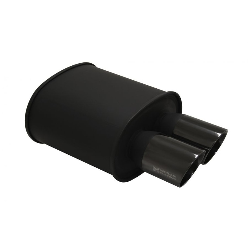 Megan Racing Universal Exhaust M-BC Muffler Dual Black Chrome Tips – MR-MU-MBC-2