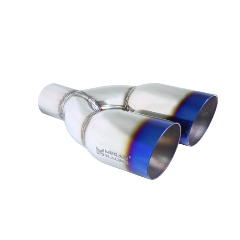 Megan Racing Universal Twin Burnt Roll 3.5-Inch Tips (2.5-Inch Piping) – Driver Side