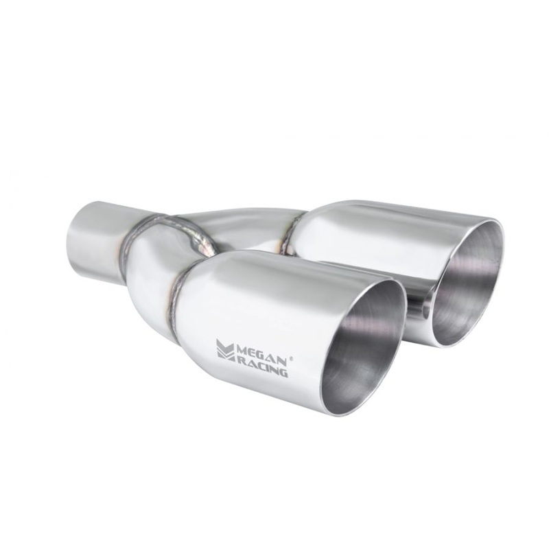 Megan Racing Universal Twin Stainless Steel Chrome 3.5-Inch Tips (2.5-Inch Piping) – Driver Side