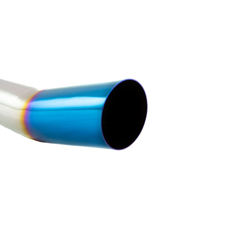 Megan Racing Universal 3″ to 4″ VIP Exhaust Tips “Blast Pipes” Style – Single – Angled – Blue Tip – MR-UT-S4-BT-V2