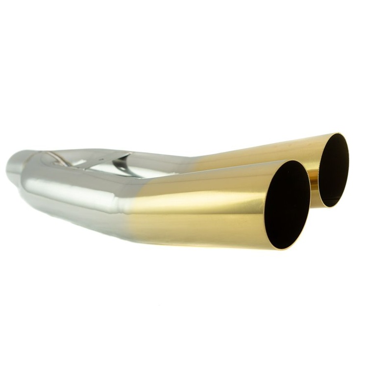 Megan Racing Universal 3″ VIP Exhaust Tip “Blast Pipe” Style (weld-on) – Angled – Gold Tip – MR-UT-D3GD-V2