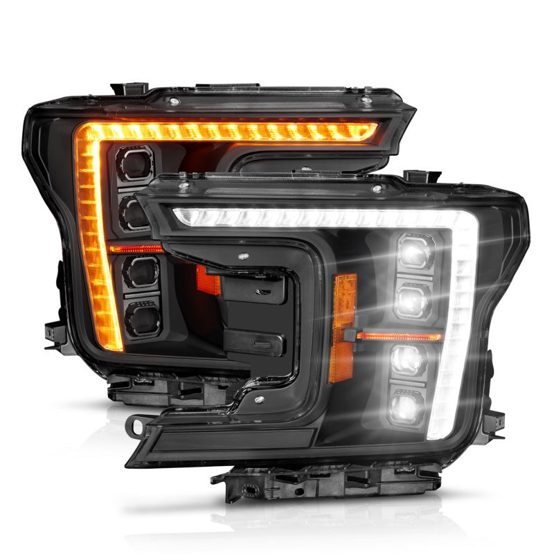 ANZO 18-20 Ford F-150 (w/Factory Halogen) Z-Series Full LED Proj Headlights Init/SeqSig – Pair