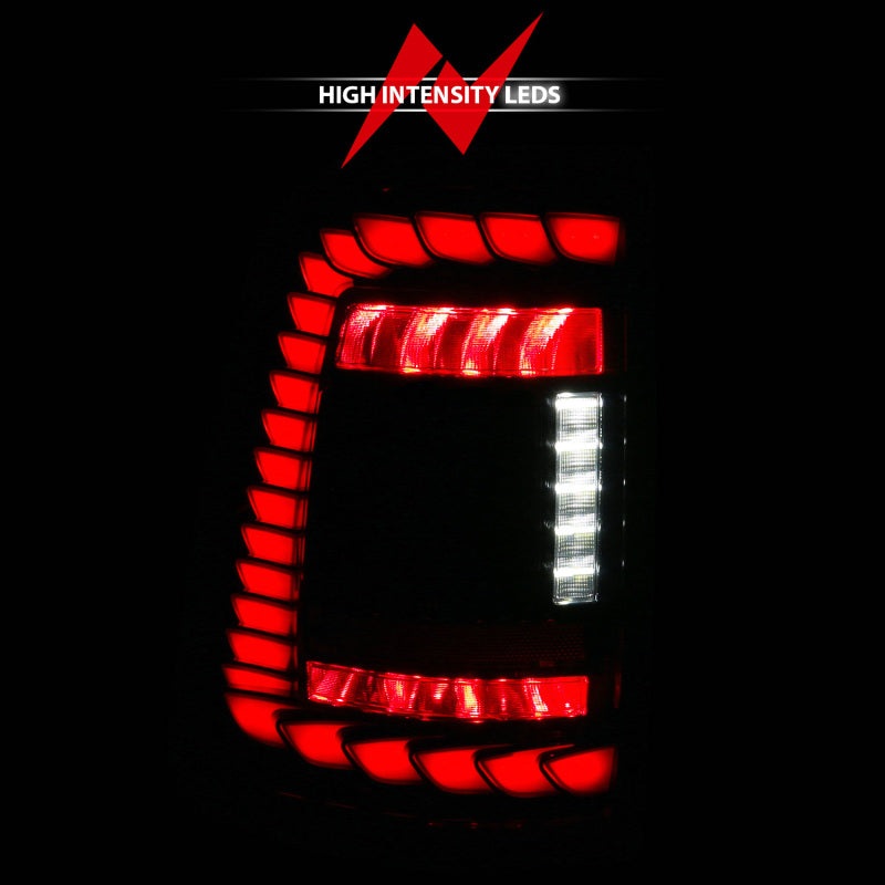 ANZO 19-24 RAM 1500 (Factory Halogen Models) Full LED Tail Lights SeqSig Black – Pair