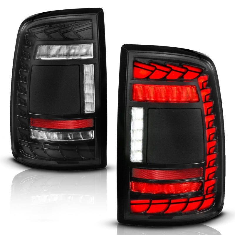 ANZO 19-24 RAM 2500/3500 Full LED Tail Lights SeqSig Black – Pair