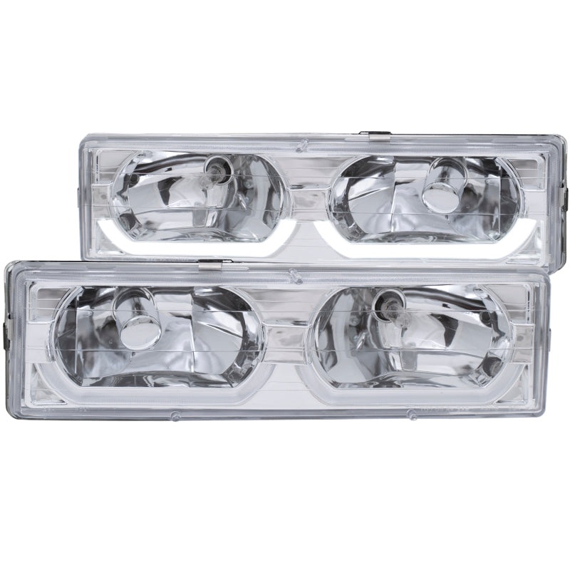 ANZO 1988-1998 Chevrolet C1500 Crystal Headlights Chrome w/ Low – Brow