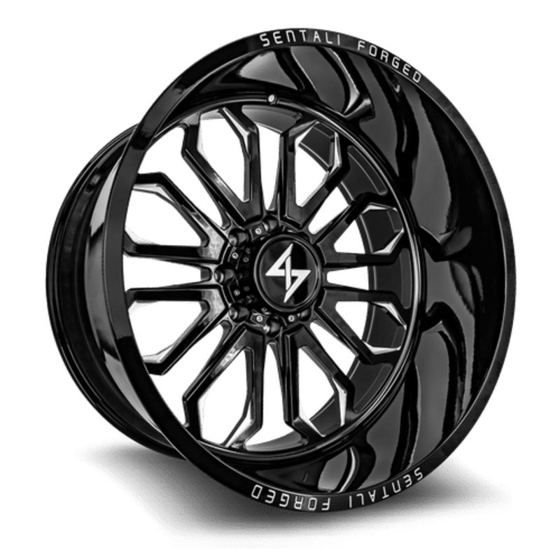 Sentali Forged SF3BM 28×16 8×170 ET-99 125.2 Gloss Black Milled