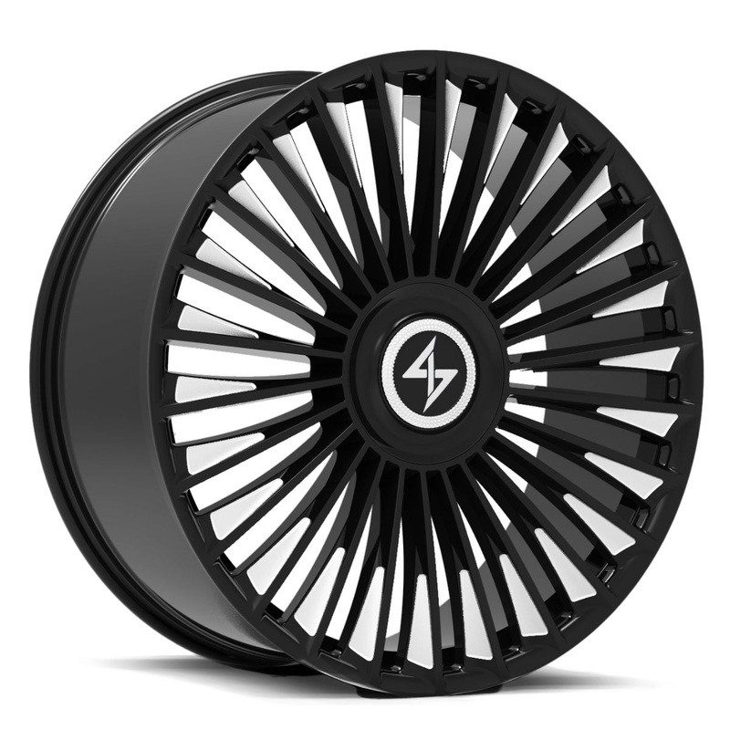 Sentali Luxx Turbine   24×10 6×135/6×139.7 ET20  Gloss Black Milled Tips