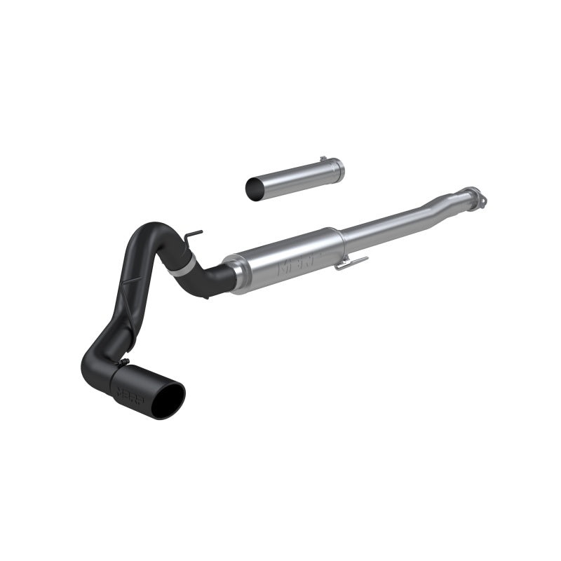 MBRP 2021+ Ford F150 2.7L/3.5L/5.0L 4in Black-Coated AL Steel Cat-Back – RACE VERSION