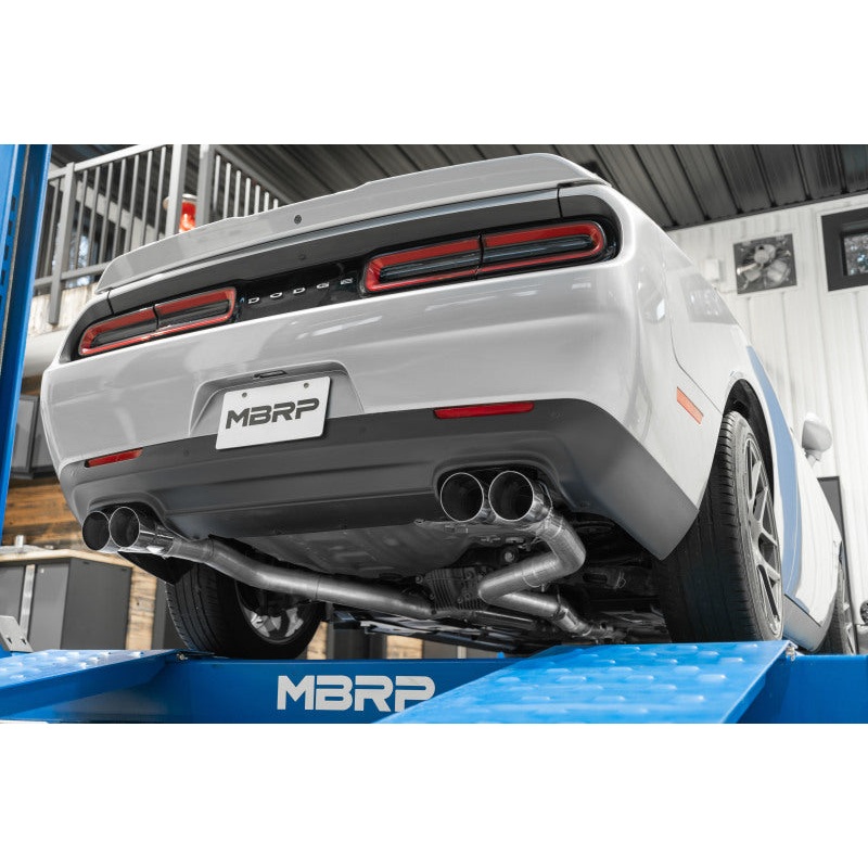 MBRP 15-16 Dodge Challenger RT 5.7L Aluminized Steel 3in Dual Rear Cat-back Quad Tips – Street