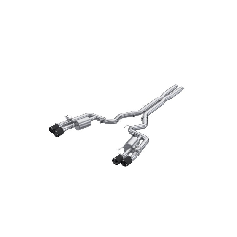 MBRP 2024+ For Mustang GT (S650) 3in Cat-Back Quad Tip – 4in Carbon Fiber Tips