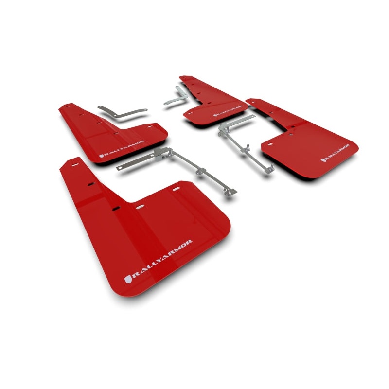 Rally Armor 20-25 Toyota GR Yaris Red Mud Flap w/White Logo
