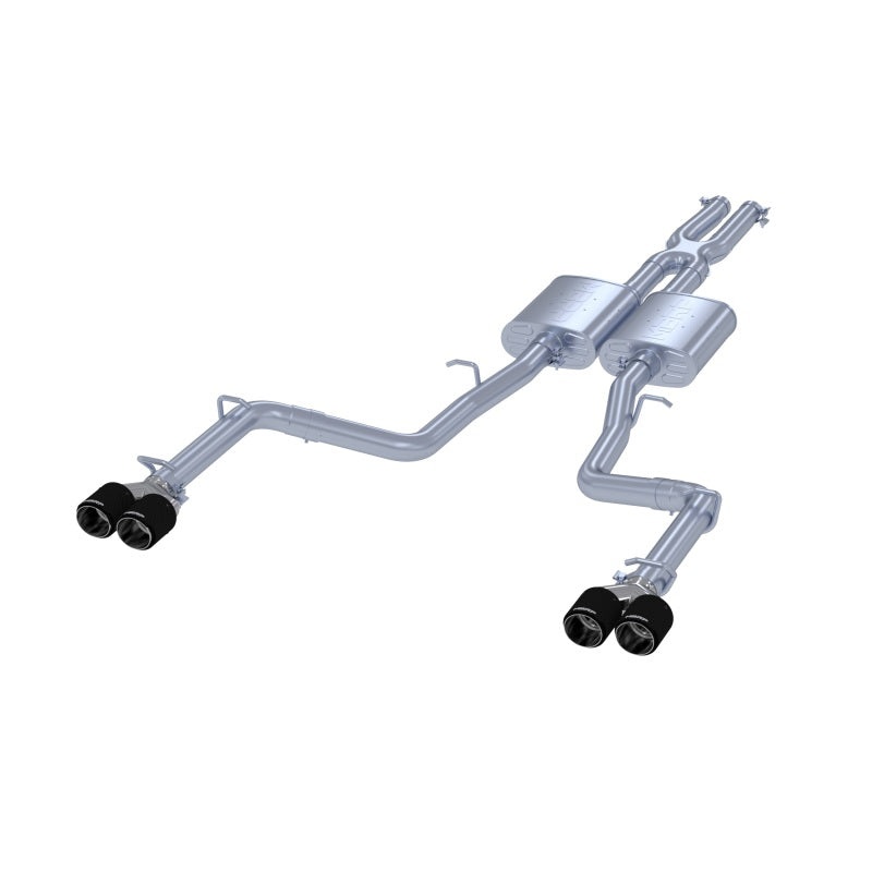 MBRP 2015+ Dodge Challenger 3.6L SS 2.5in Quad Tip Split Rear Exit w/ Carbon Fiber Tips – T304