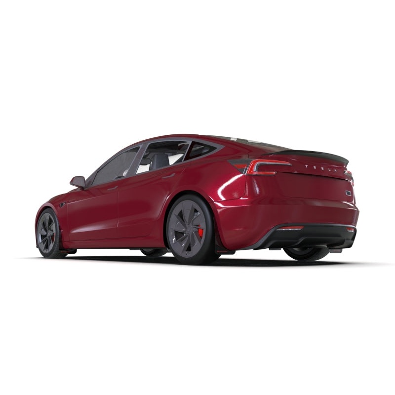 Rally Armor 24-25 Tesla Model 3 Highland Black UR Mud Flap Red Logo