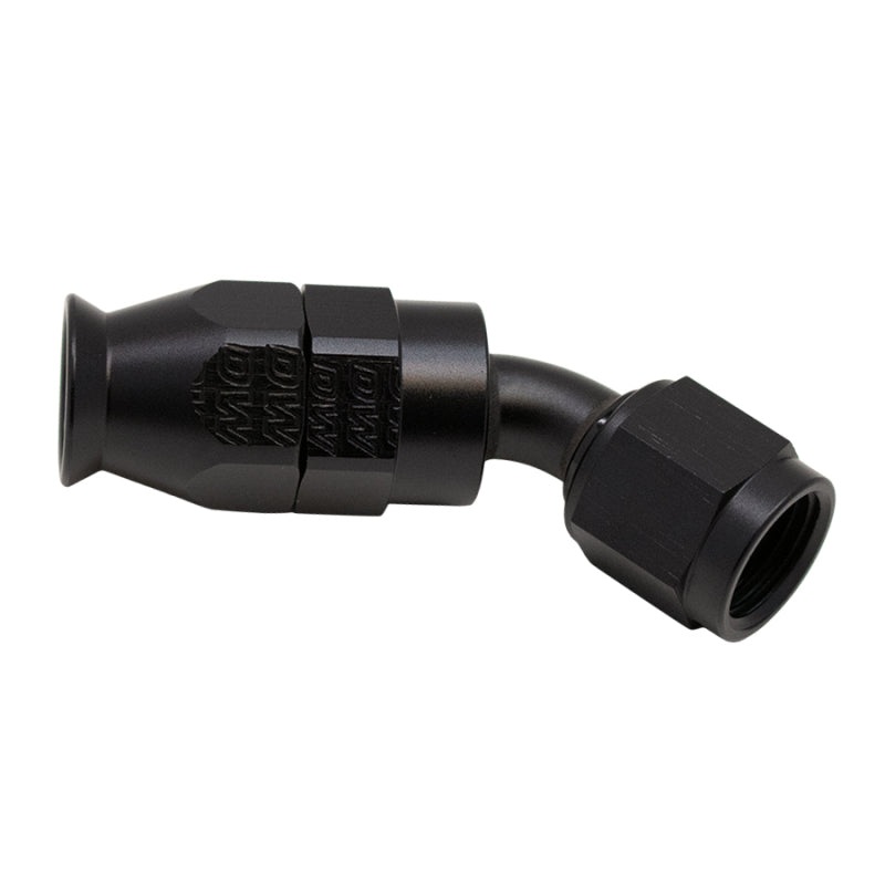 DeatschWerks 6AN Female Swivel 45-Degree Hose End PTFE (Incl 1 Olive Insert) – Anodized Matte Black