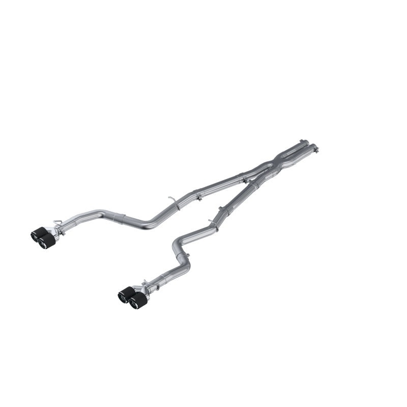 MBRP 15-16 Dodge Challenger 5.7L HEMI SS 3in Quad Split Rear Exit w/ Carbon Fiber Tips – T304