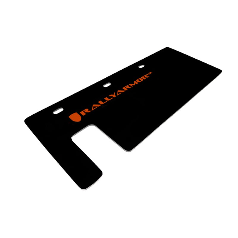 Rally Armor 15-24 Polaris Slingshot Rear Swingarm Black UR Mud Flap w/Orange Logo (MOQ 200 PCS)