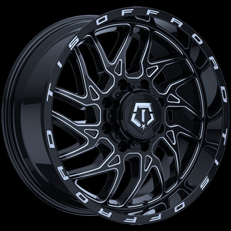 TIS Wheels 544 22×12.0 8×165.1 ET-44 125.2 Gloss Black – Milled Edge