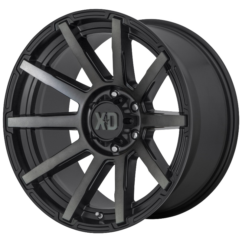 XD SERIES XD847 OUTBREAK 22X10 5X127 ET-18 71.5 Satin Black With Gray Tint