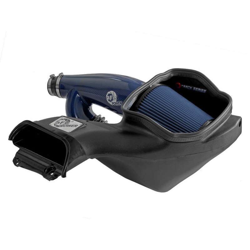 aFe 17-24 Ford F-150 Track Series Blue Kevlar Carbon Fiber C/A Intake System w/Black Pro 5R Filter